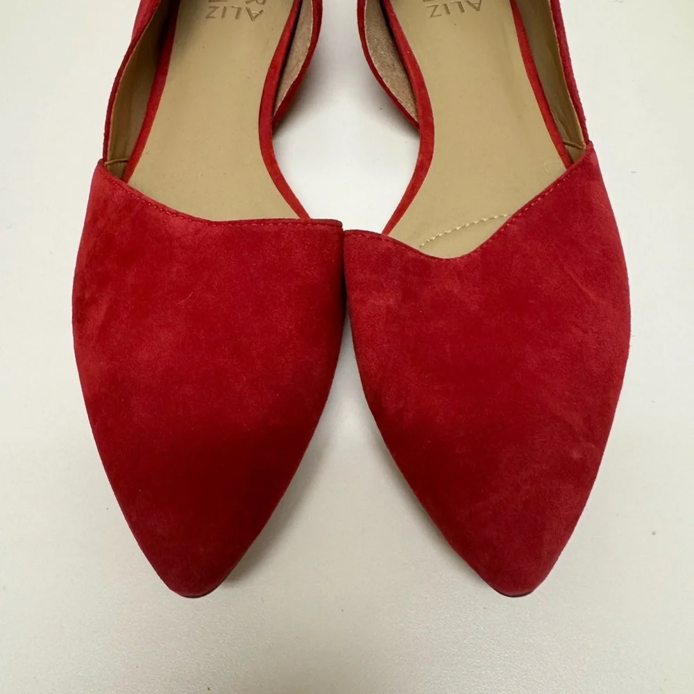 Naturalizer Red Suede Flats | size 9.5 - Picture 2 of 11